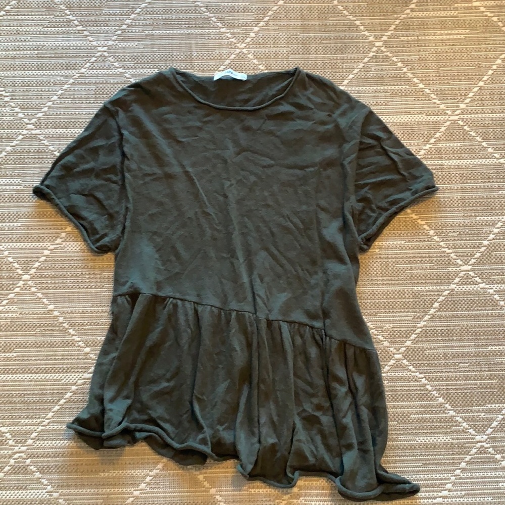 Zara long green top knit